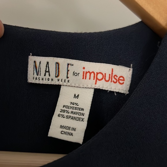 Made for impulse Navy Dress Size Medium - Picture 3 of 3